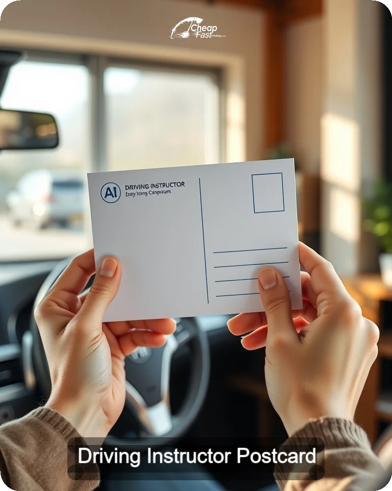 Driving Instructor Postcard Sample 01 · 4.25" x 5.5" design sample