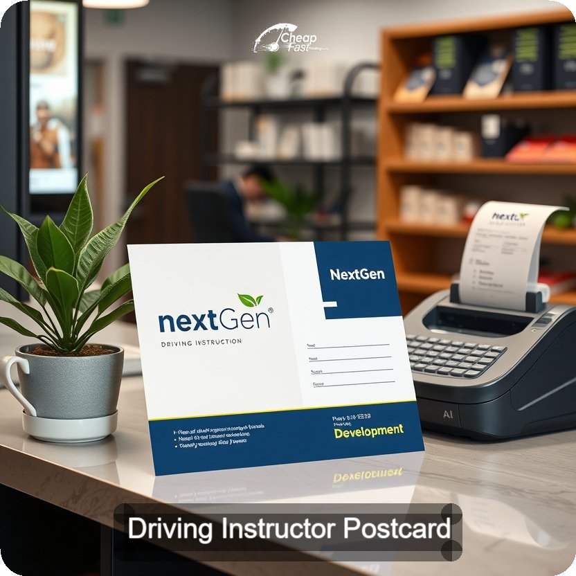 Driving Instructor Postcard Sample 10 · 5" x 5" design sample