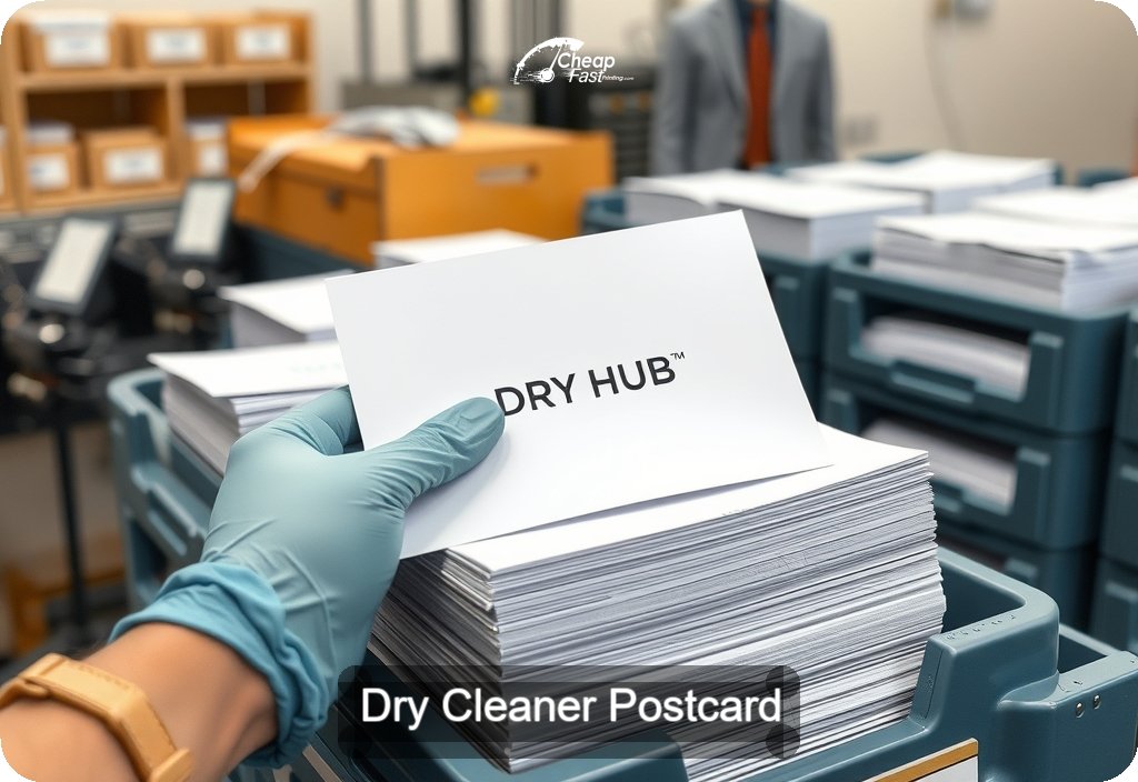 Dry Cleaner Postcard Sample 04 · 6" x 11" design sample