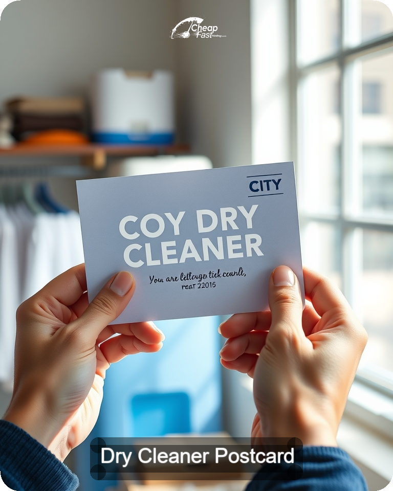 Dry Cleaner Postcard Sample 06 · 4.25" x 5.5" design sample