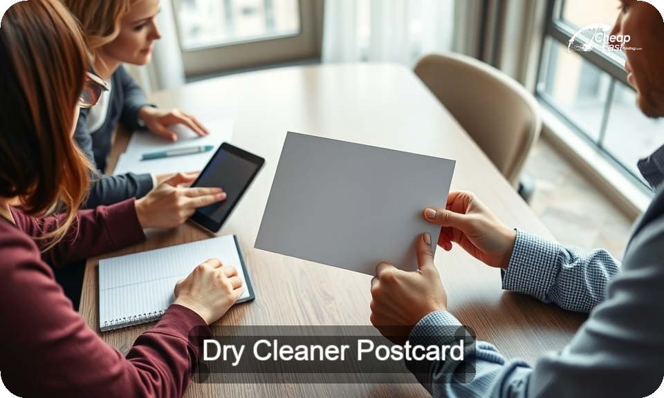 Dry Cleaner Postcard Sample 07 · 4" x 9" design sample