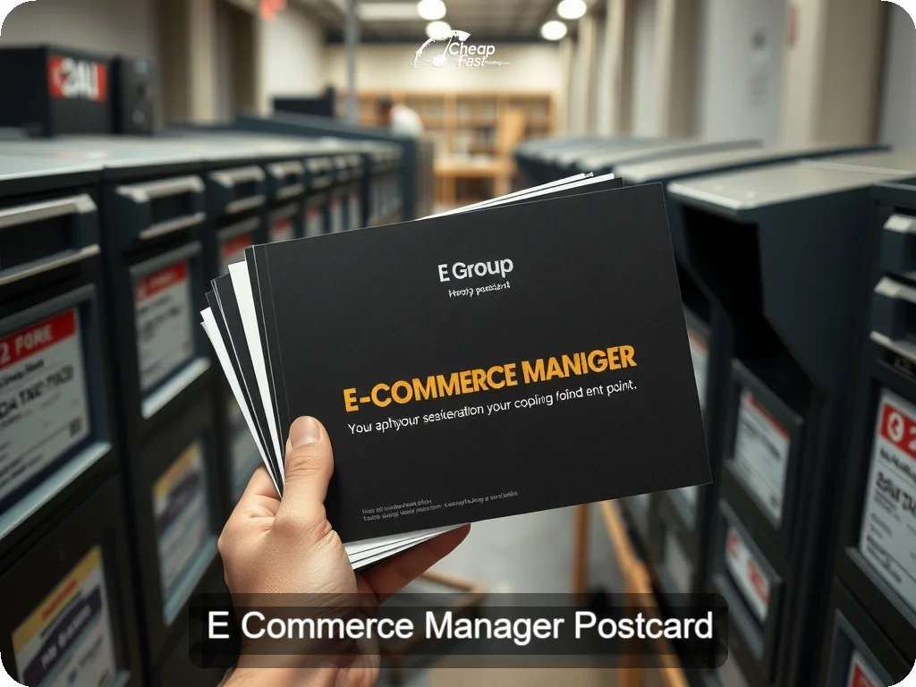 E Commerce Manager Postcard Sample 04 · 6.5" x 9" design sample