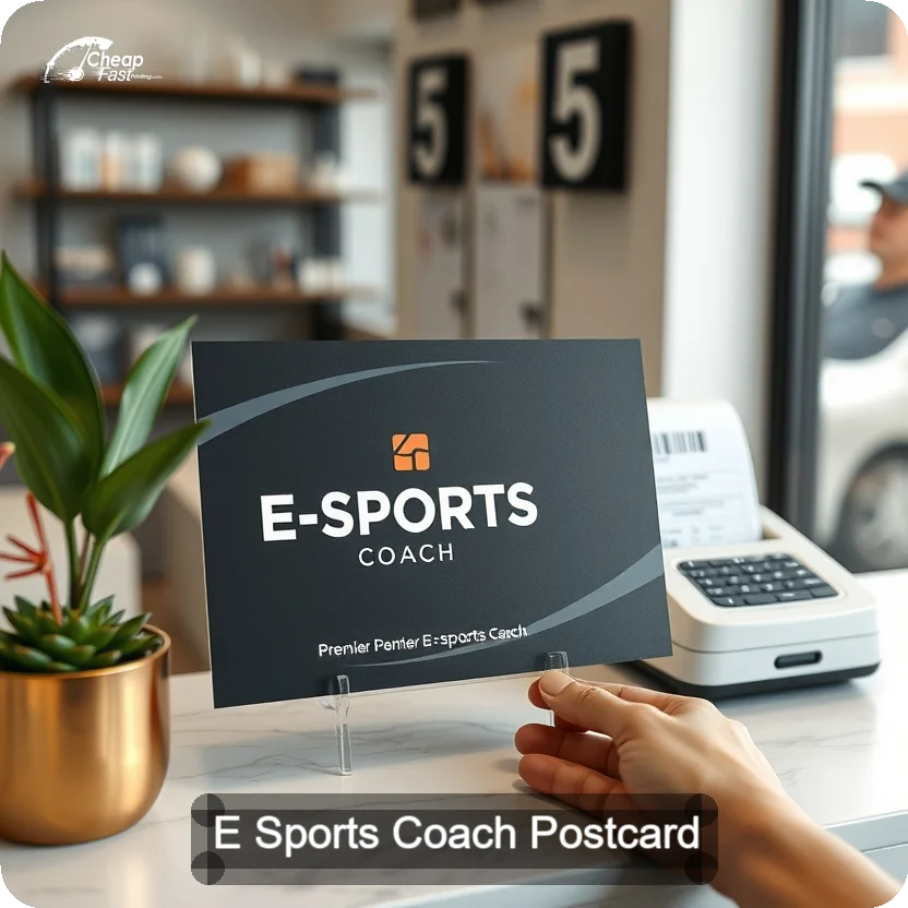 E Sports Coach Postcard Sample 05 · 5" x 5" design sample