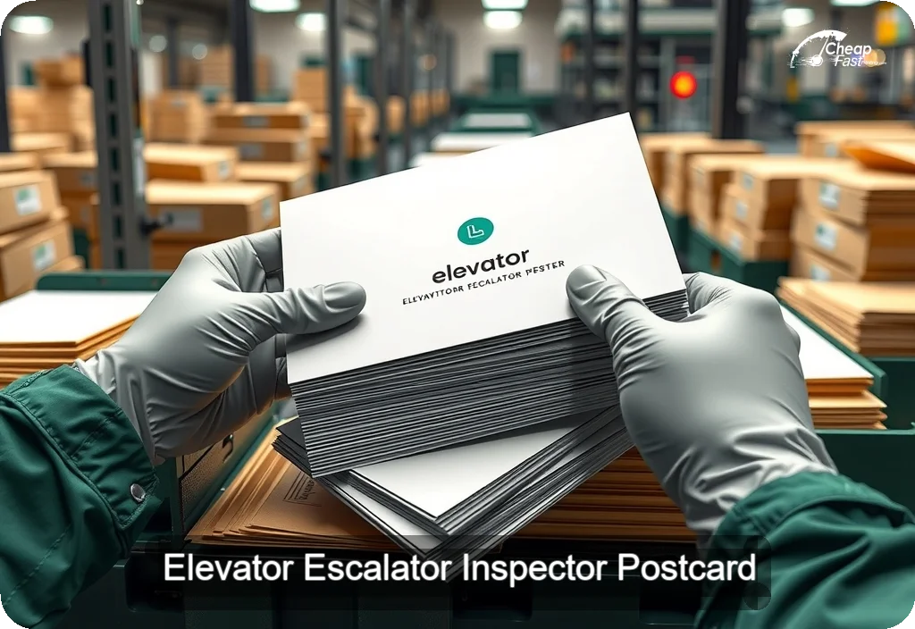 Elevator Escalator Inspector Postcard Sample 01 · 6" x 11" design sample
