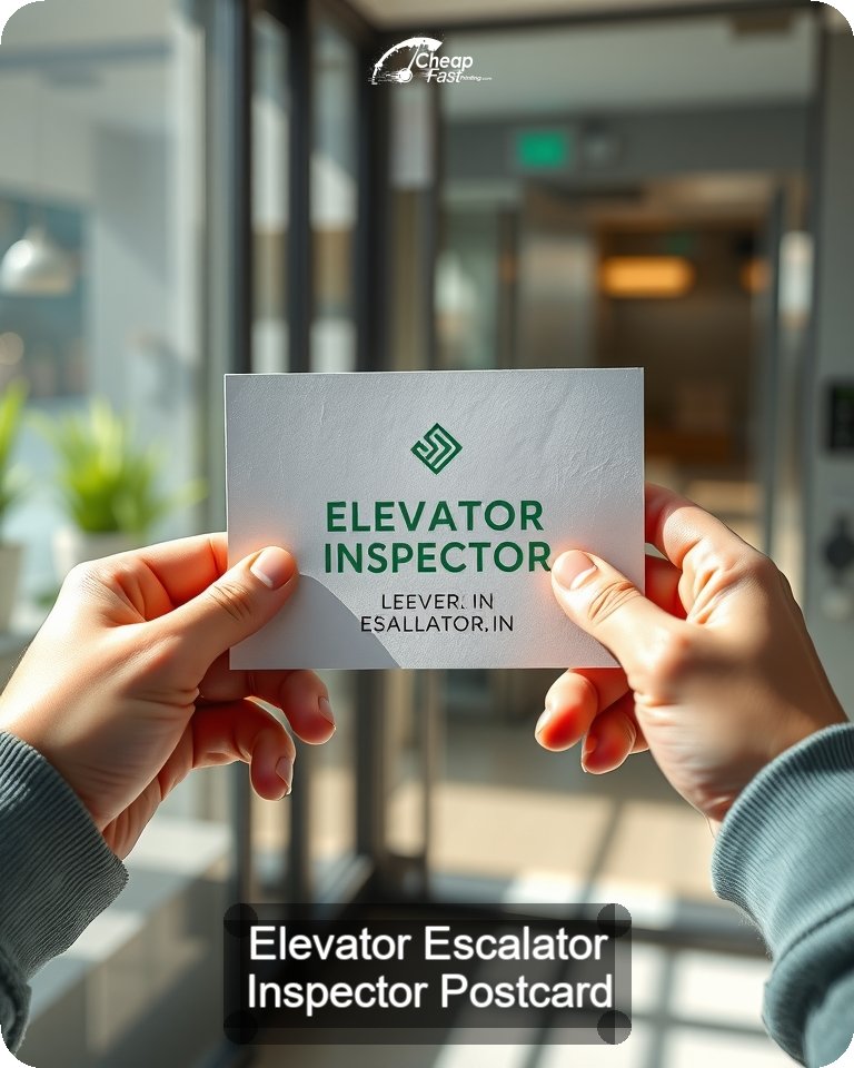 Elevator Escalator Inspector Postcard Sample 03 · 4.25" x 5.5" design sample