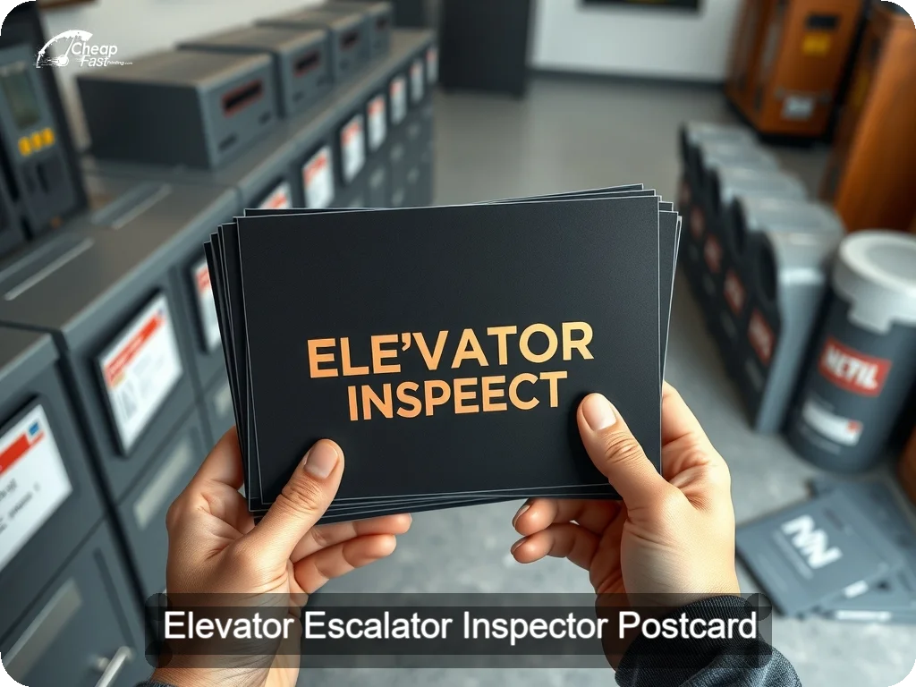 Elevator Escalator Inspector Postcard Sample 06 · 6.5" x 9" design sample