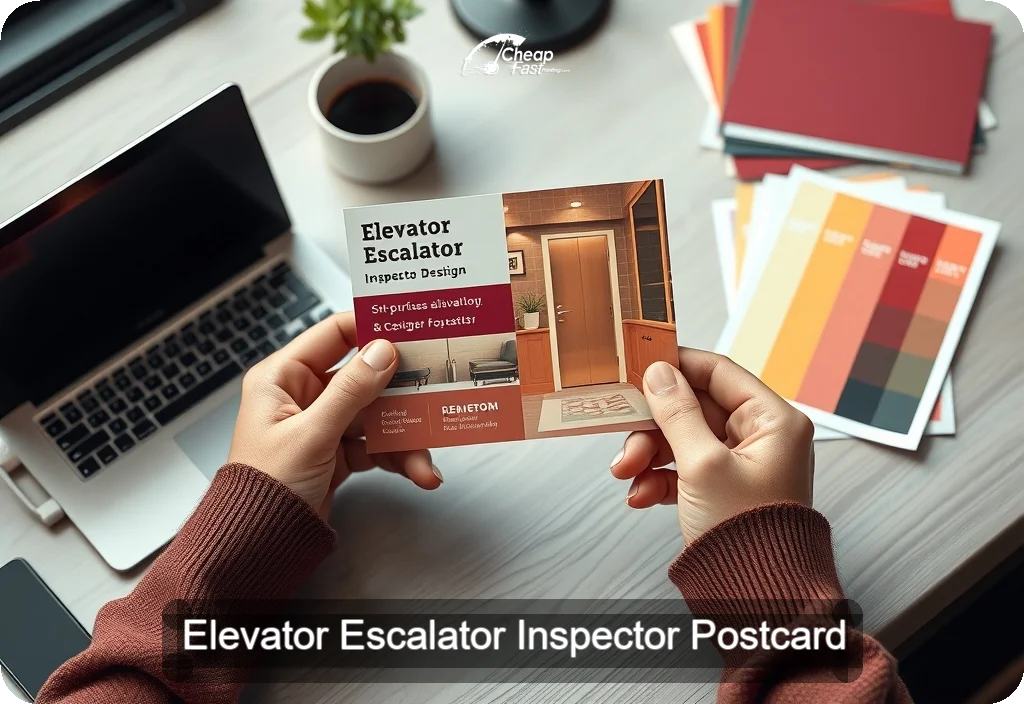Elevator Escalator Inspector Postcard Sample 08 · 4" x 6" design sample