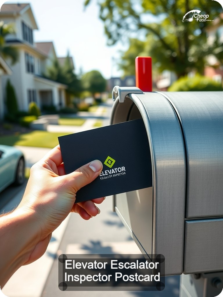 Elevator Escalator Inspector Postcard Sample 09 · 5" x 7" design sample