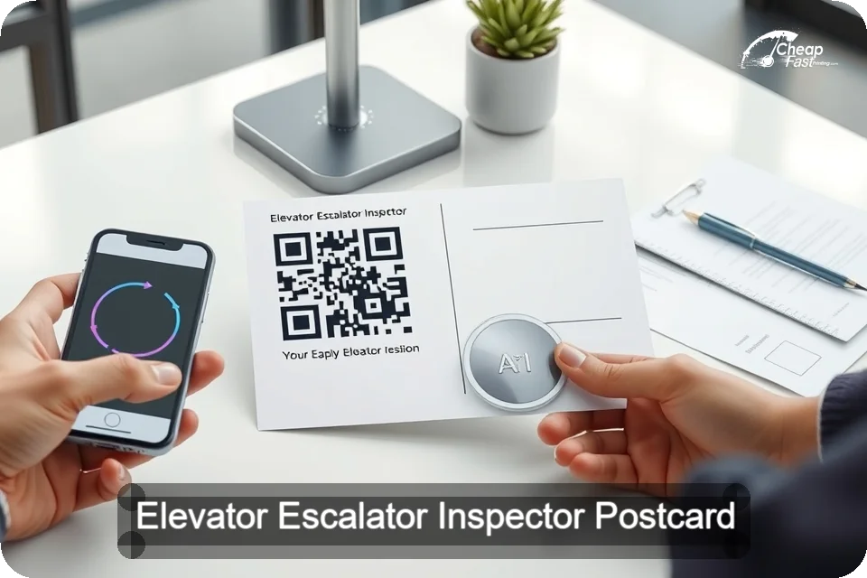Elevator Escalator Inspector Postcard Sample 10 · 6" x 9" design sample