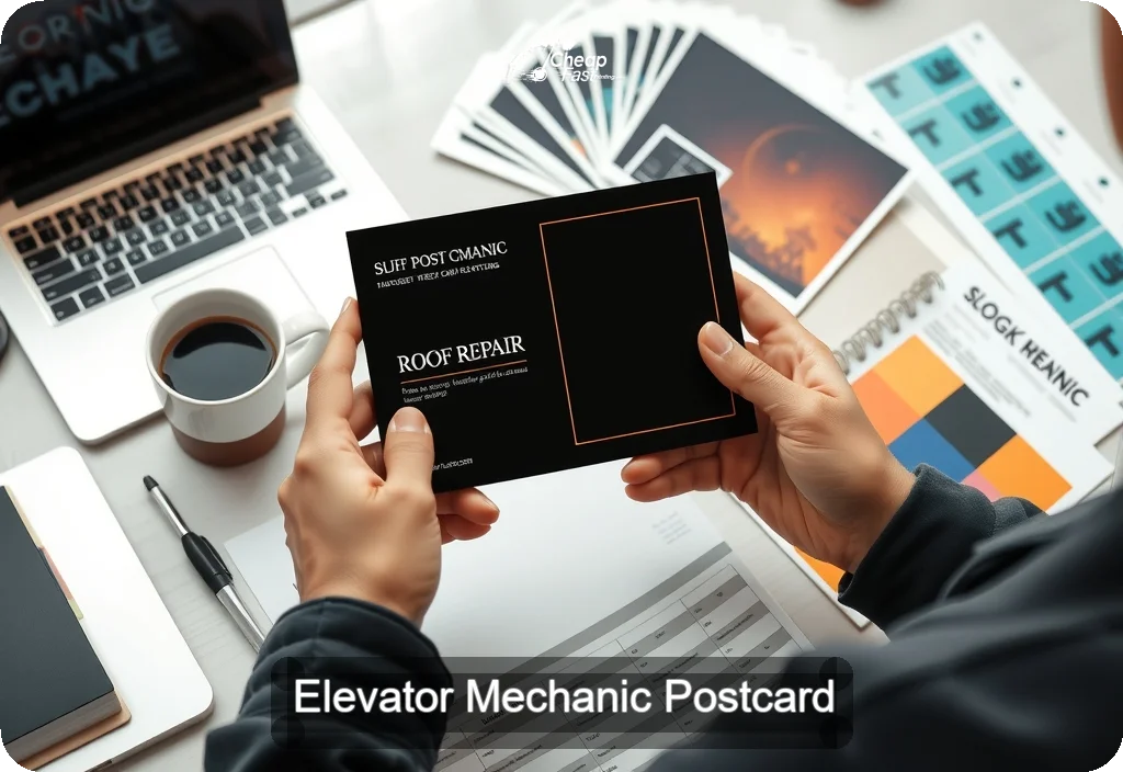 Elevator Mechanic Postcard Sample 09 · 4" x 6" design sample