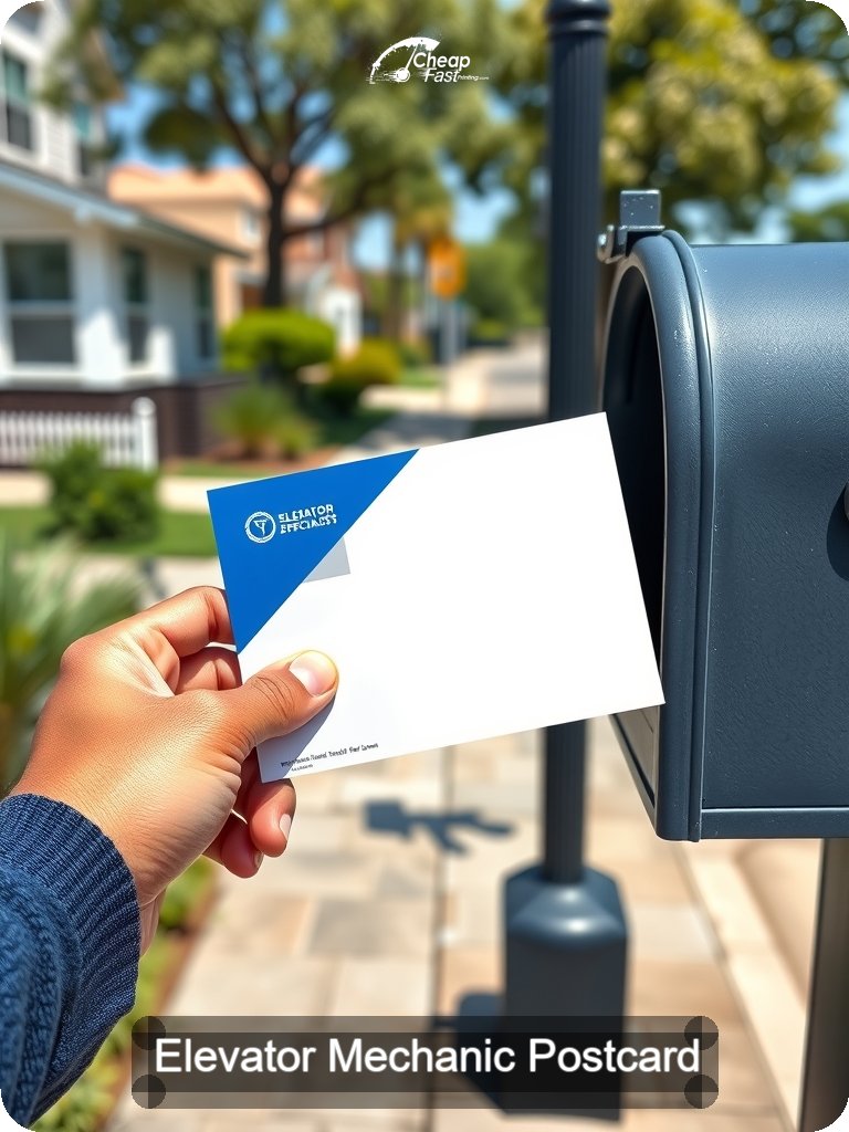 Elevator Mechanic Postcard Sample 10 · 5" x 7" design sample