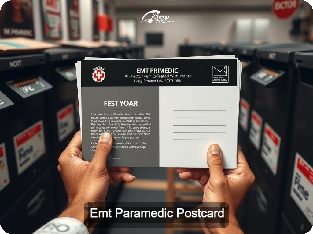 Emt Paramedic Postcard Sample 01 · 6.5" x 9" design sample