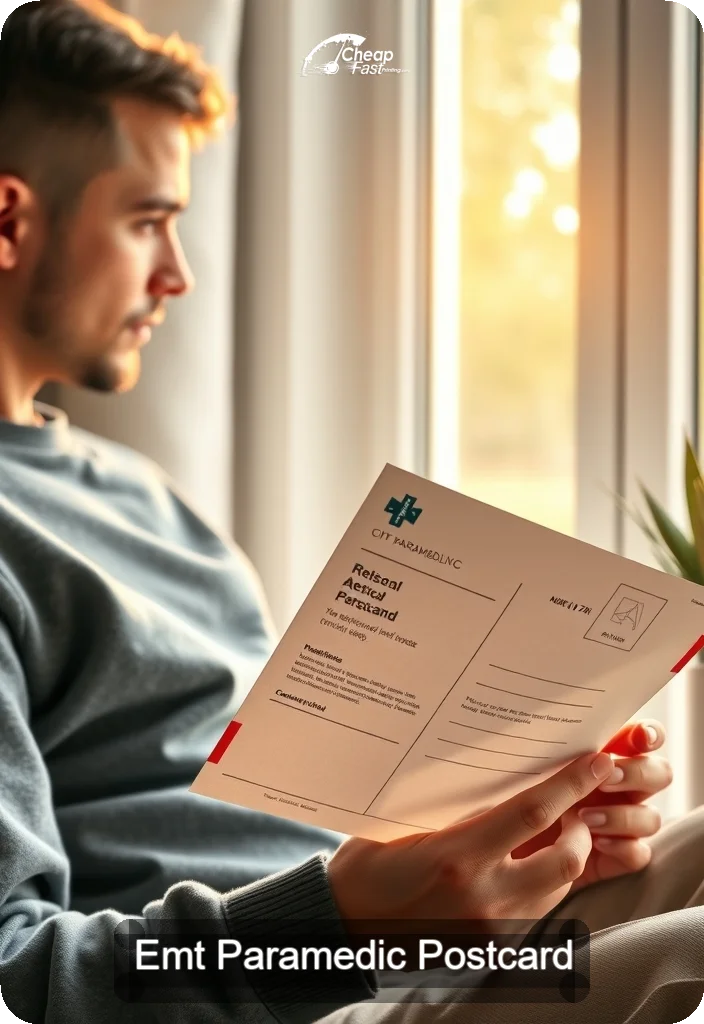 Emt Paramedic Postcard Sample 10 · 4.5" x 6.5" design sample