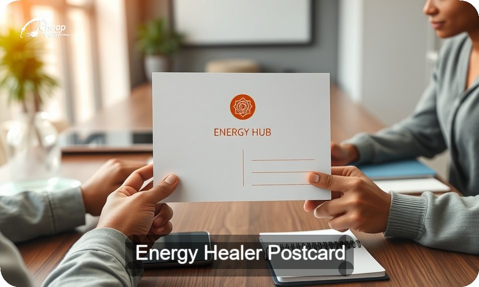 Energy Healer Postcard Sample 01 · 4" x 9" design sample