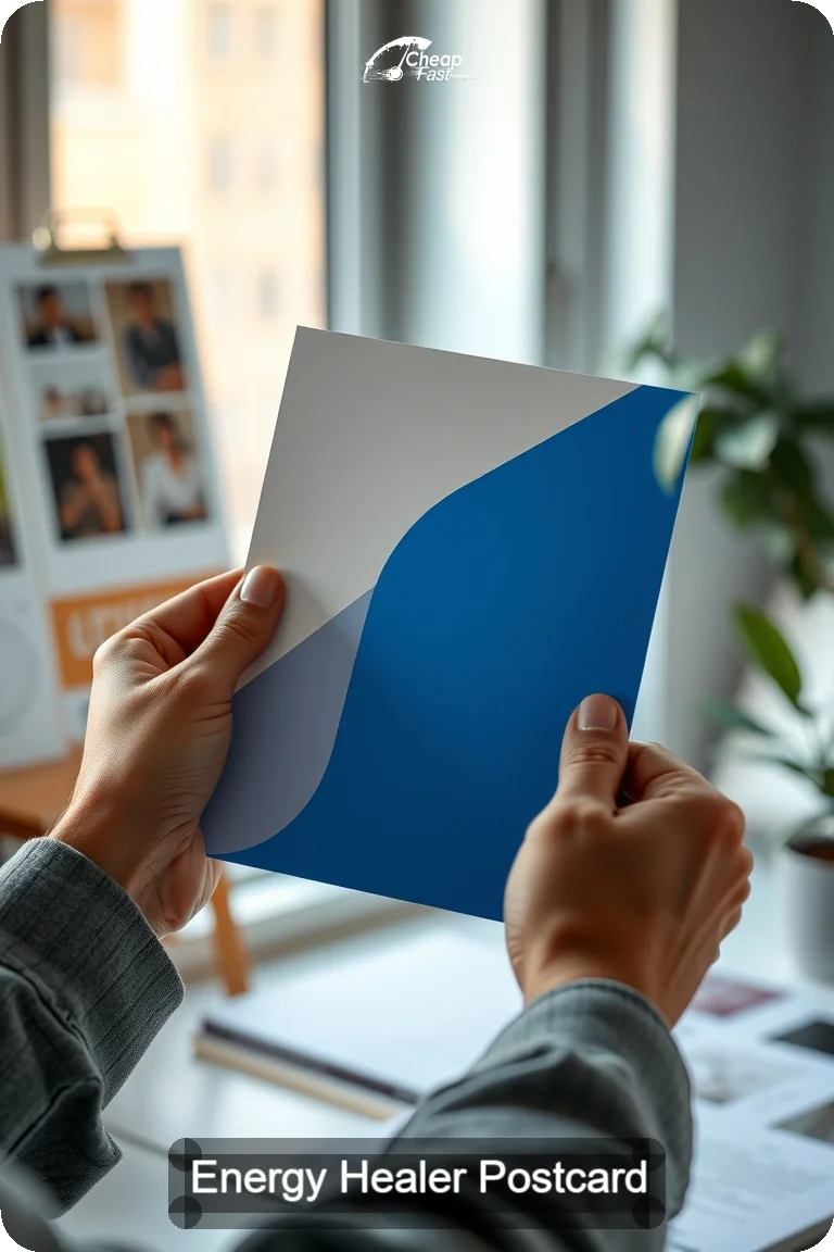 Energy Healer Postcard Sample 04 · 4.5" x 11" design sample