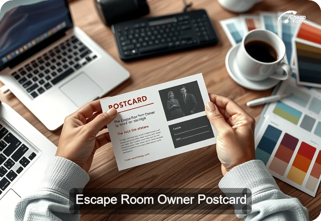Escape Room Owner Postcard Sample 01 · 4" x 6" design sample