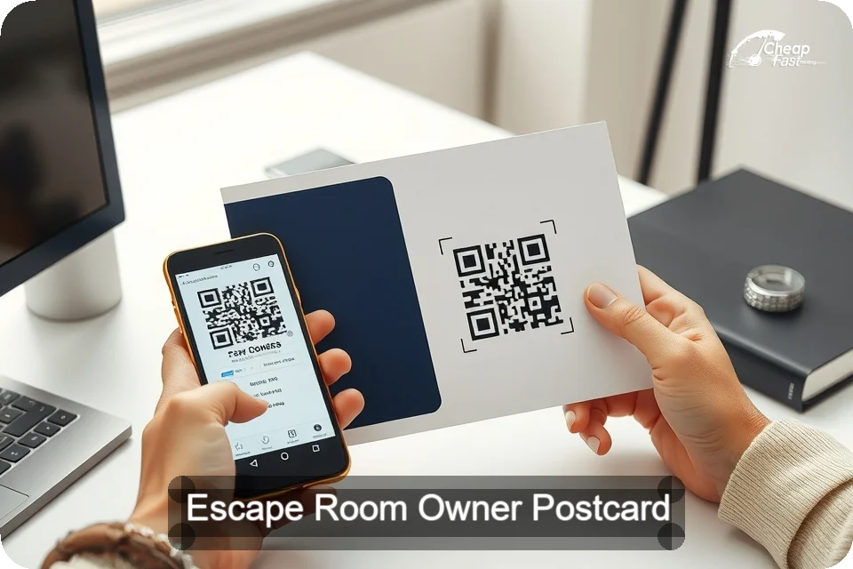 Escape Room Owner Postcard Sample 03 · 6" x 9" design sample