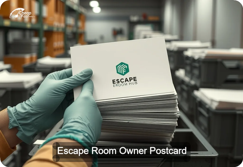 Escape Room Owner Postcard Sample 04 · 6" x 11" design sample