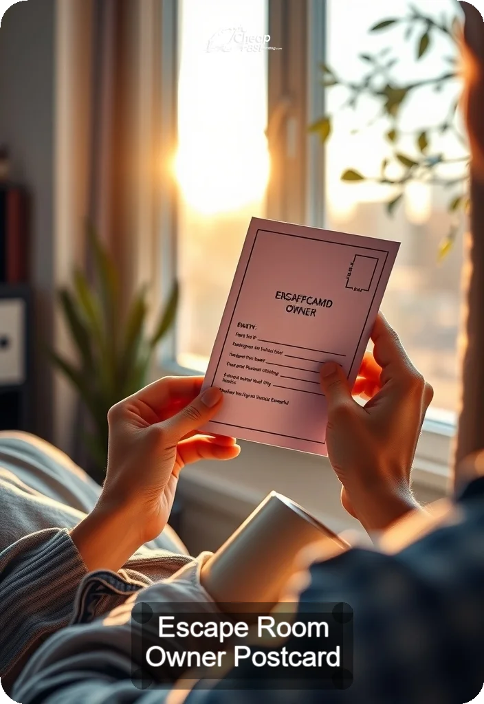 Escape Room Owner Postcard Sample 08 · 4.5" x 6.5" design sample