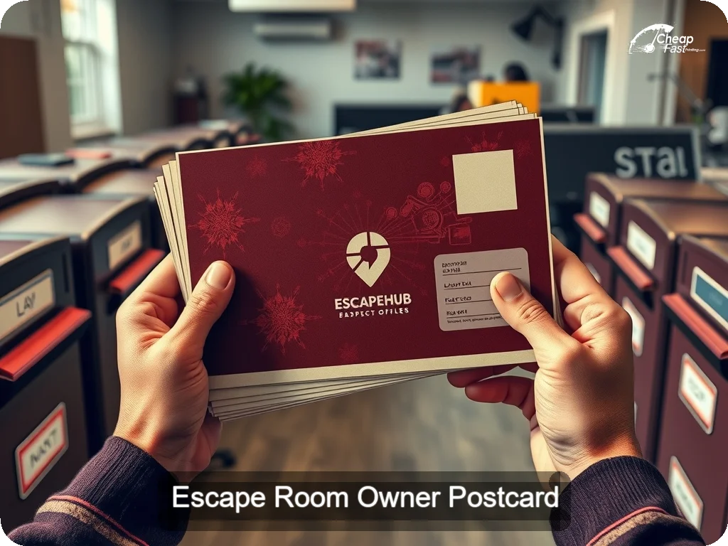 Escape Room Owner Postcard Sample 09 · 6.5" x 9" design sample