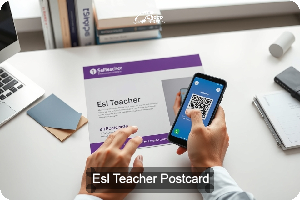 Esl Teacher Postcard Sample 04 · 6" x 9" design sample