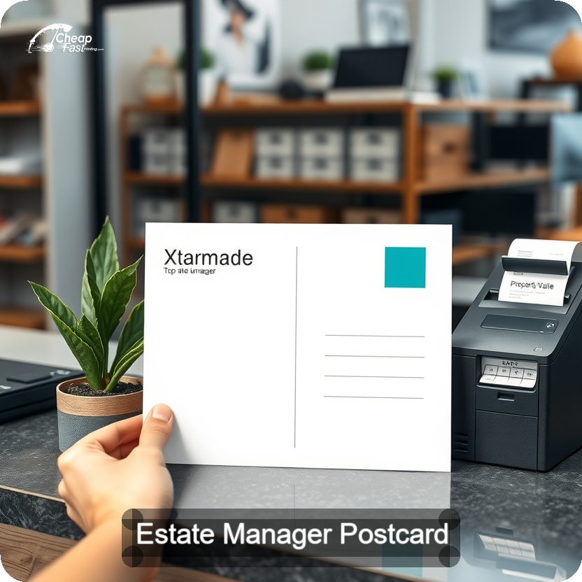 Estate Manager Postcard Sample 04 · 5" x 5" design sample