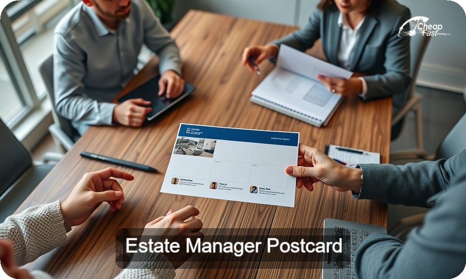 Estate Manager Postcard Sample 06 · 4" x 9" design sample