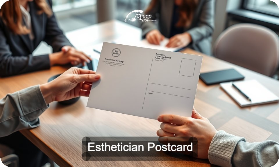 Esthetician Postcard Sample 05 · 4" x 9" design sample