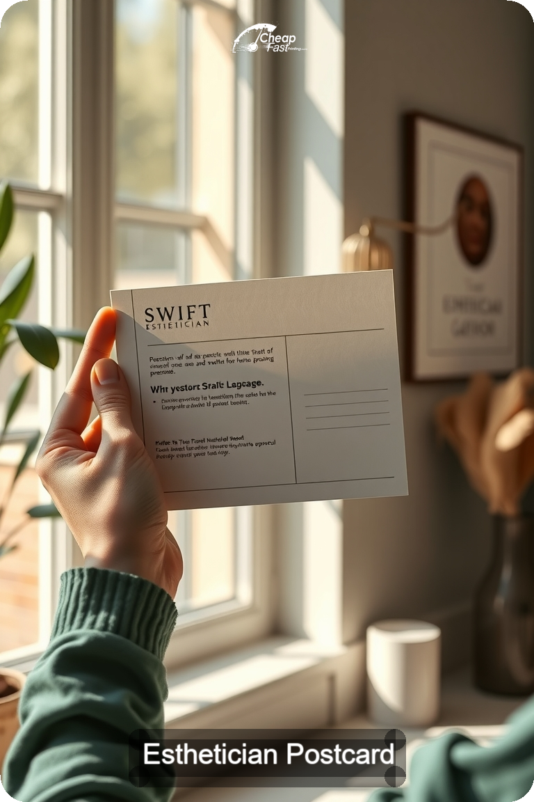 Esthetician Postcard Sample 08 · 4.5" x 11" design sample