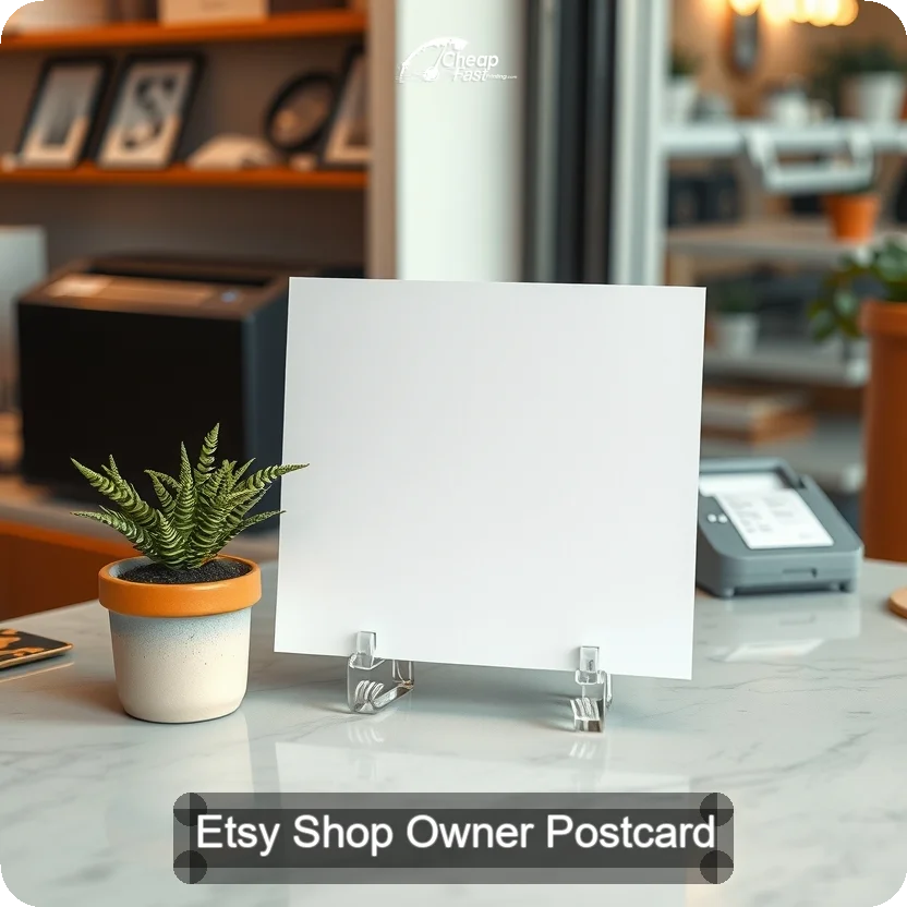 Etsy Shop Owner Postcard Sample 07 · 5" x 5" design sample