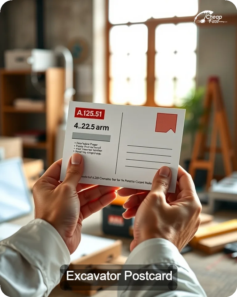 Excavator Postcard Sample 04 · 4.25" x 5.5" design sample