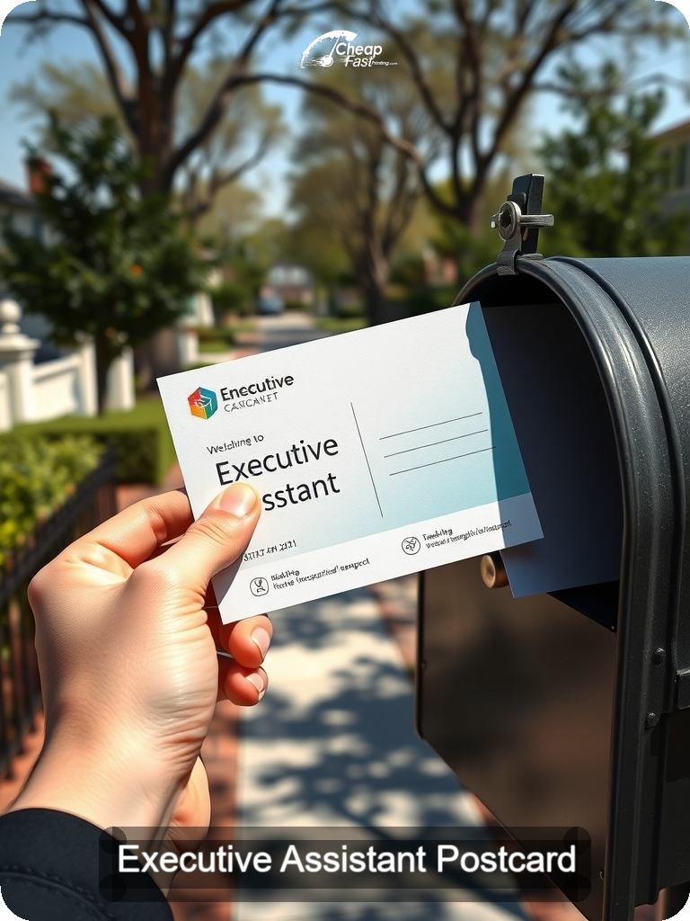 Executive Assistant Postcard Sample 04 · 5" x 7" design sample