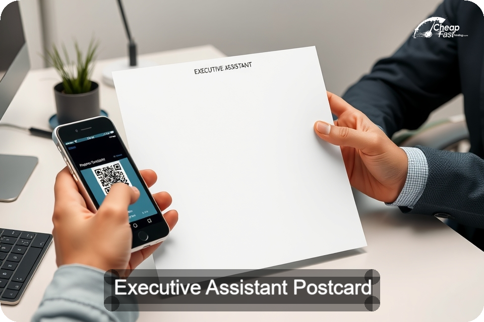 Executive Assistant Postcard Sample 05 · 6" x 9" design sample