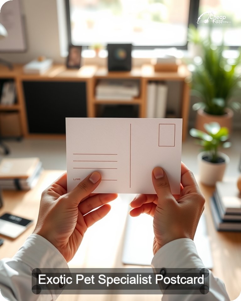 Exotic Pet Specialist Postcard Sample 02 · 4.25" x 5.5" design sample