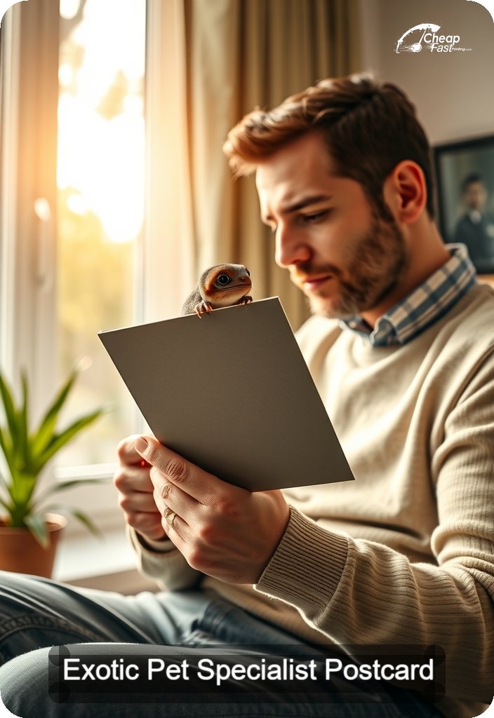 Exotic Pet Specialist Postcard Sample 04 · 4.5" x 6.5" design sample