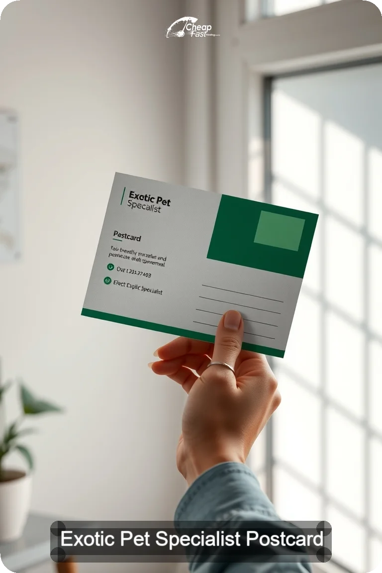 Exotic Pet Specialist Postcard Sample 06 · 4.5" x 11" design sample