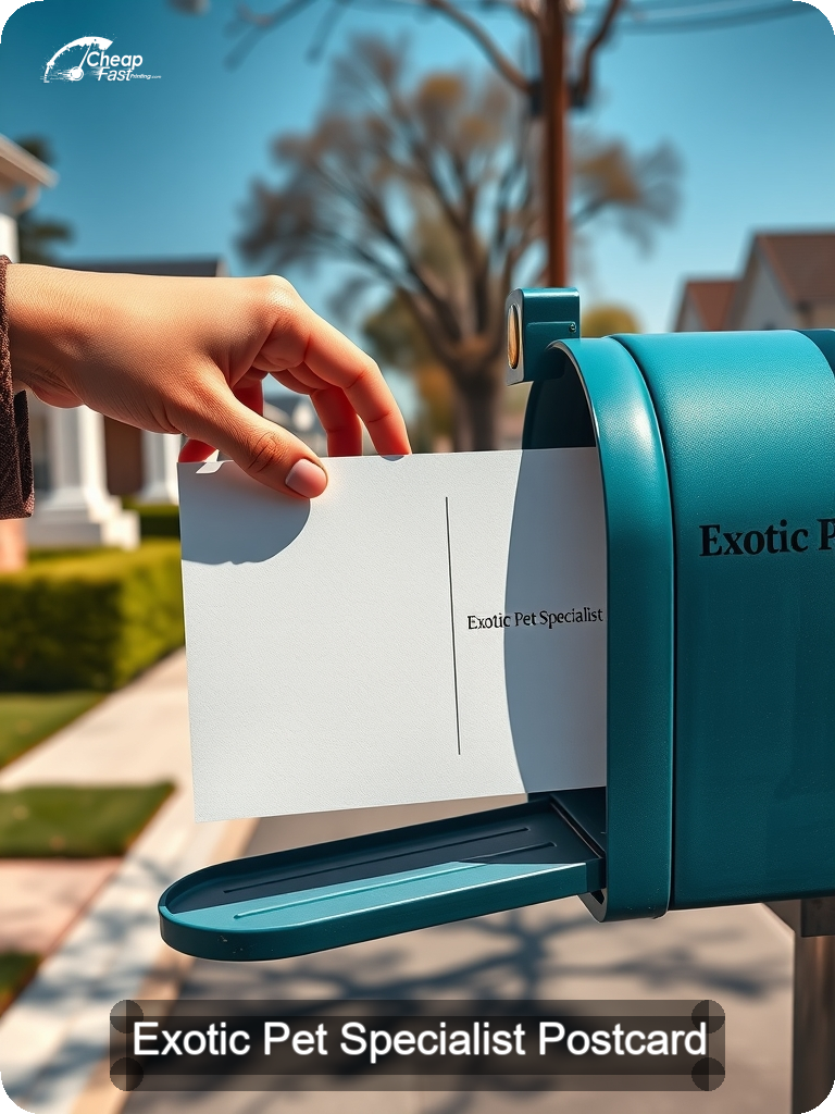 Exotic Pet Specialist Postcard Sample 08 · 5" x 7" design sample