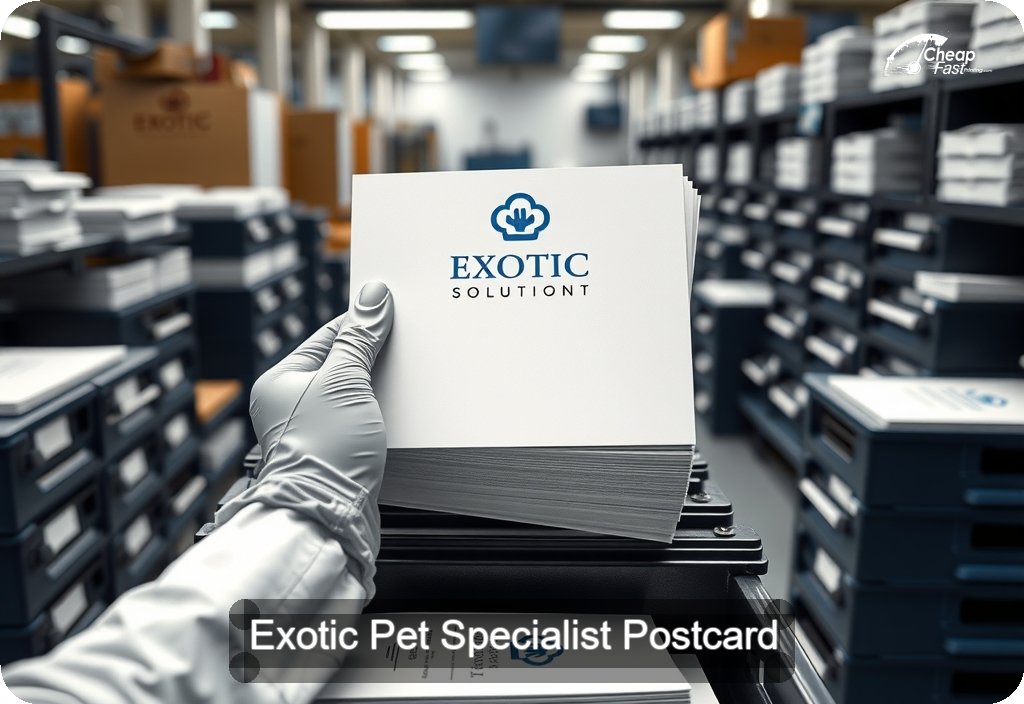 Exotic Pet Specialist Postcard Sample 10 · 6" x 11" design sample