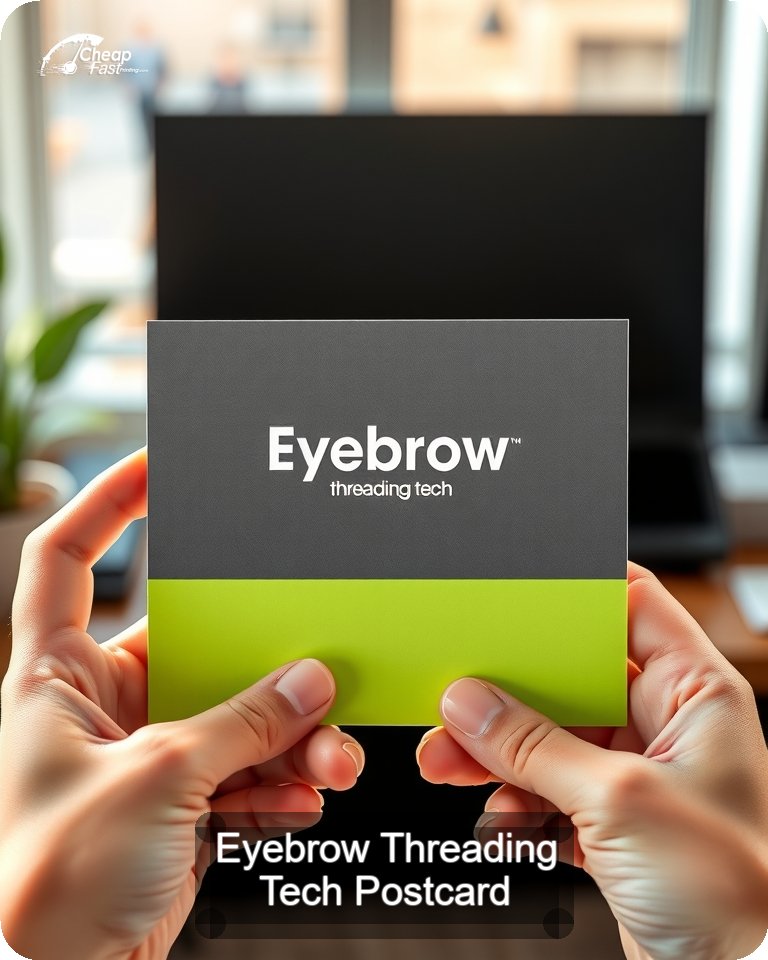 Eyebrow Threading Tech Postcard Sample 01 · 4.25" x 5.5" design sample