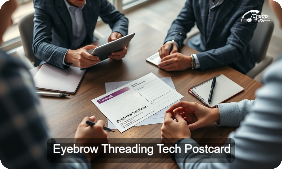 Eyebrow Threading Tech Postcard Sample 02 · 4" x 9" design sample