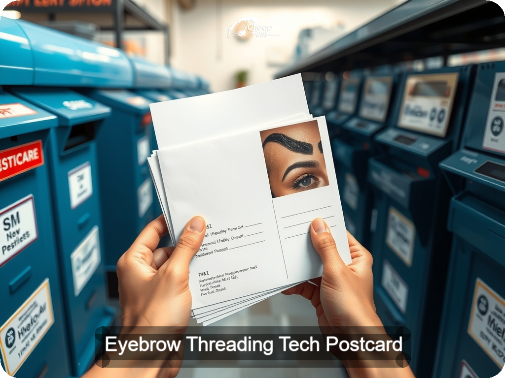 Eyebrow Threading Tech Postcard Sample 04 · 6.5" x 9" design sample