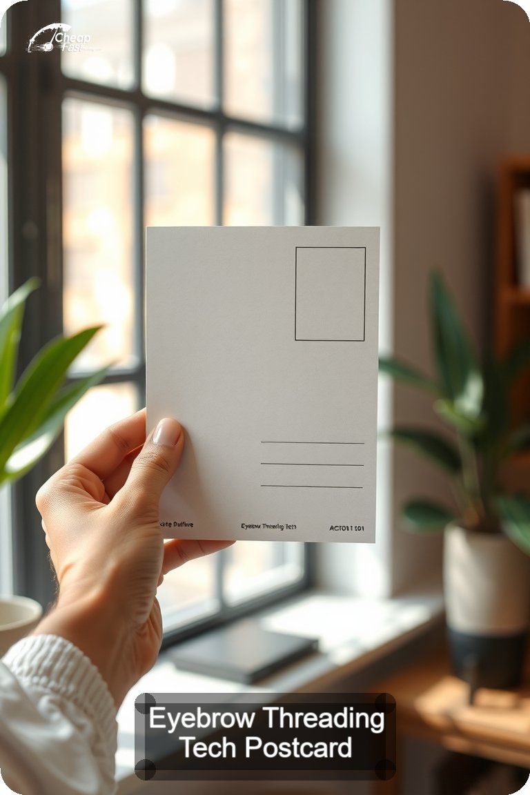 Eyebrow Threading Tech Postcard Sample 05 · 4.5" x 11" design sample