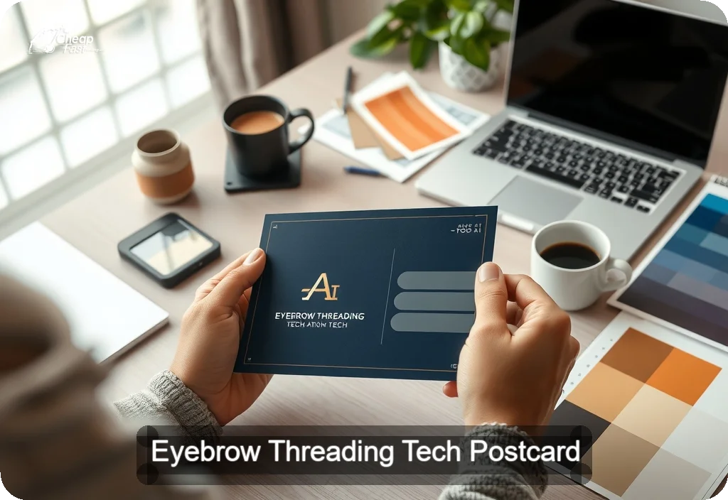 Eyebrow Threading Tech Postcard Sample 06 · 4" x 6" design sample