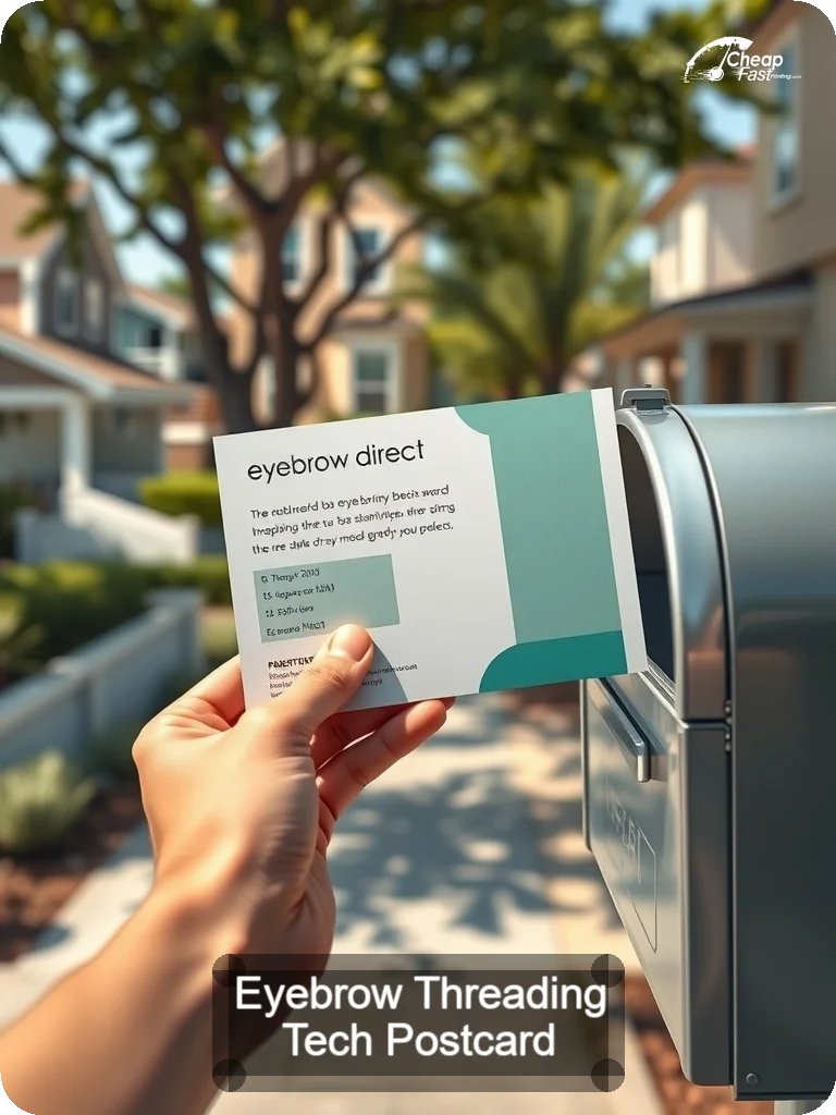 Eyebrow Threading Tech Postcard Sample 07 · 5" x 7" design sample