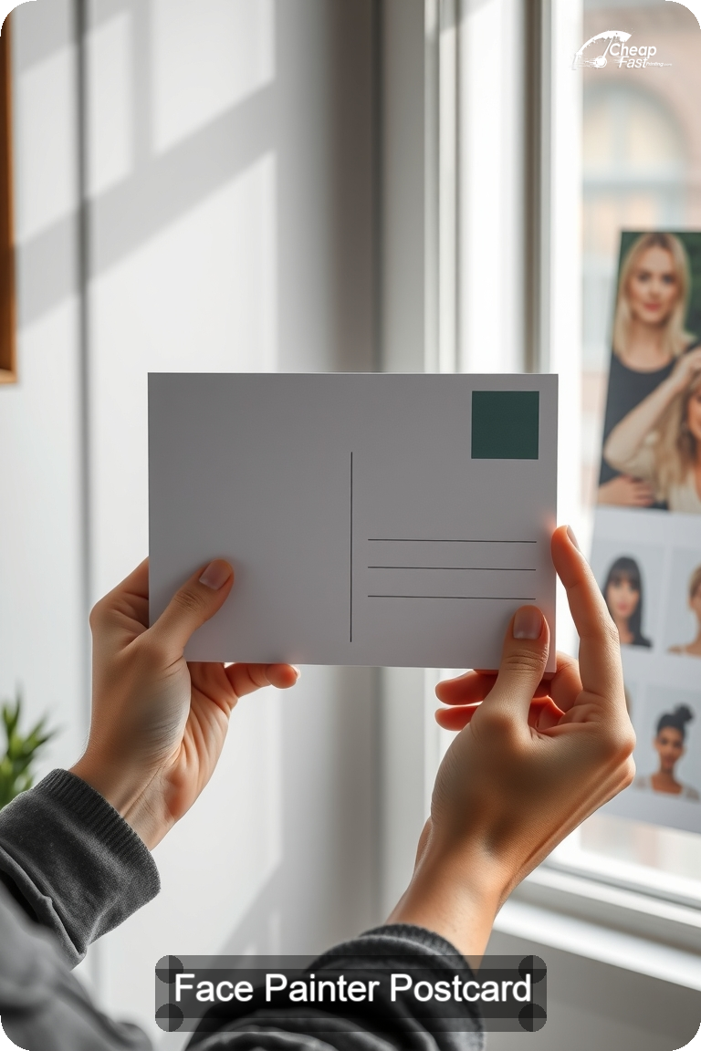 Face Painter Postcard Sample 02 · 4.5" x 11" design sample