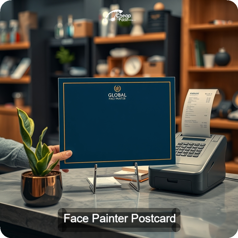 Face Painter Postcard Sample 07 · 5" x 5" design sample