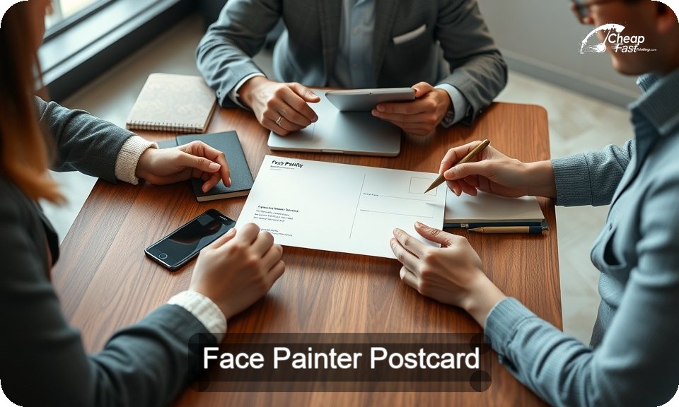 Face Painter Postcard Sample 09 · 4" x 9" design sample