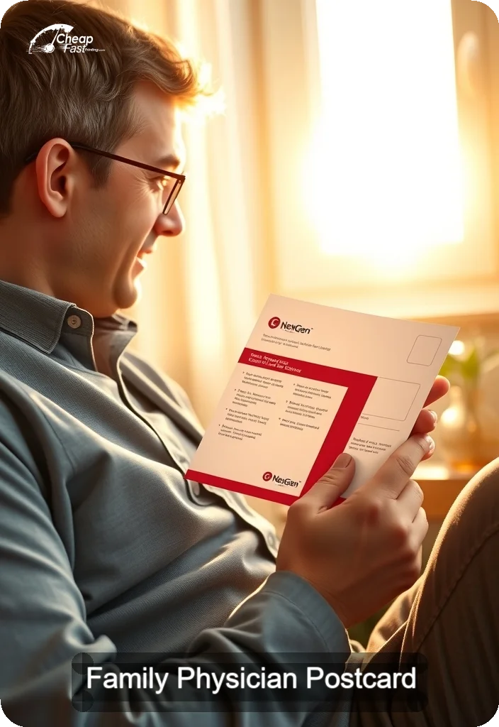 Family Physician Postcard Sample 01 · 4.5" x 6.5" design sample