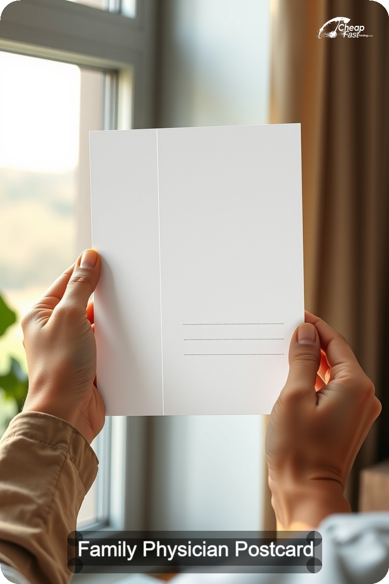 Family Physician Postcard Sample 03 · 4.5" x 11" design sample