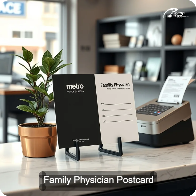 Family Physician Postcard Sample 08 · 5" x 5" design sample